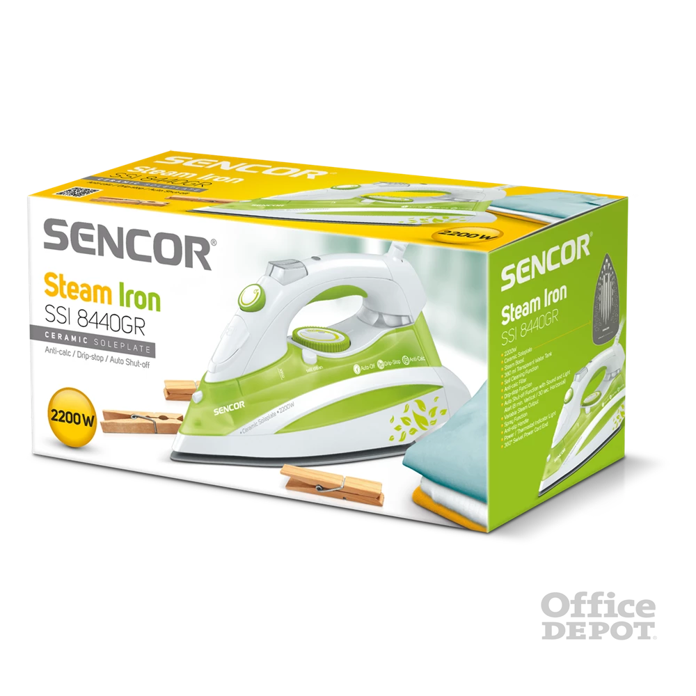 Sencor SSI 8440GR zöld-fehér gőzölős vasaló