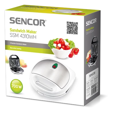 Sencor SSM 4310WH fehér szendvicssütő Sencor SSM 4310WH fehér szendvicssütő
