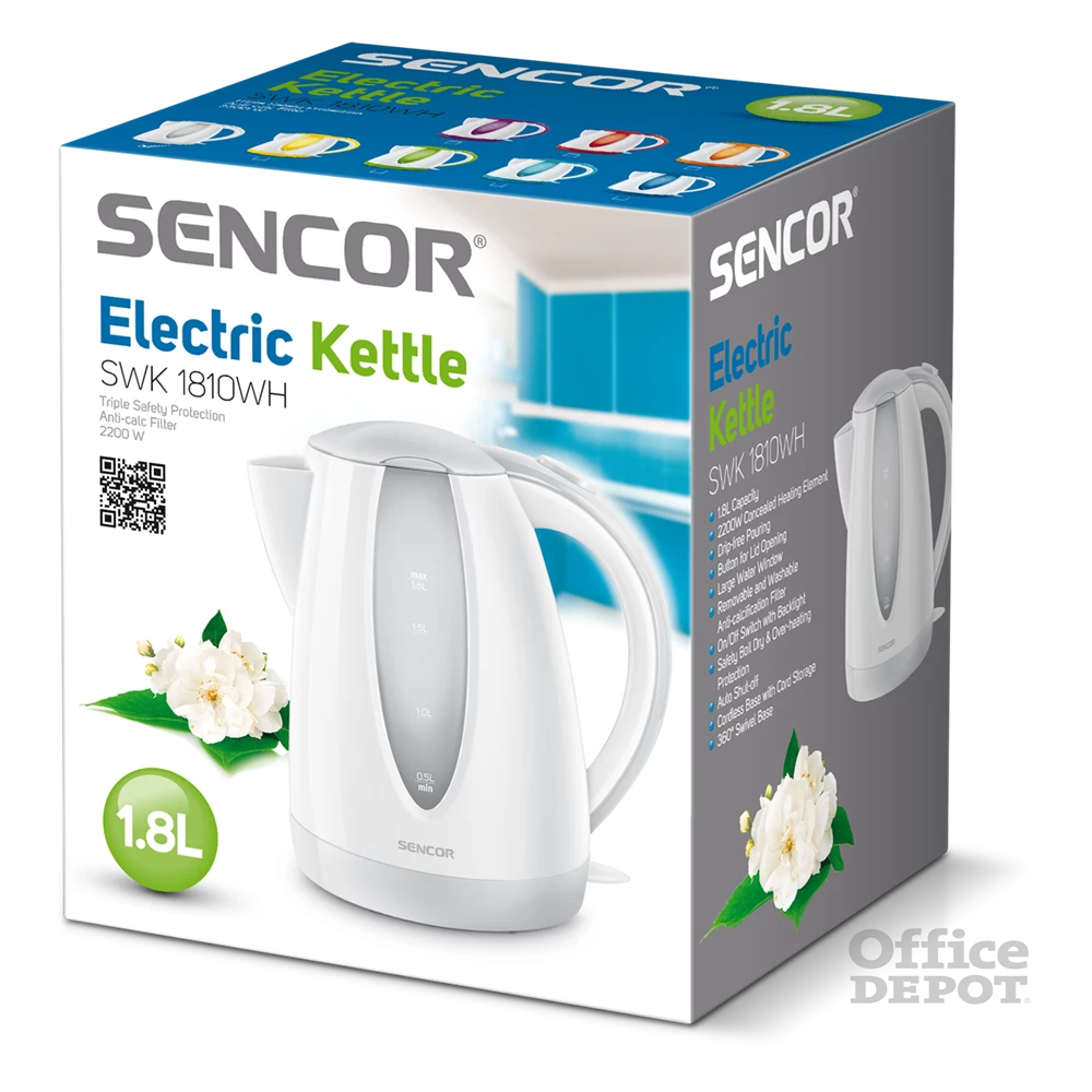 Sencor SWK 1810WH 1,8L-es fehér vízforraló