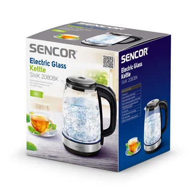 Sencor SWK 2080BK 2L-es fekete-üveg vízforraló Sencor SWK 2080BK 2L-es fekete-üveg vízforraló