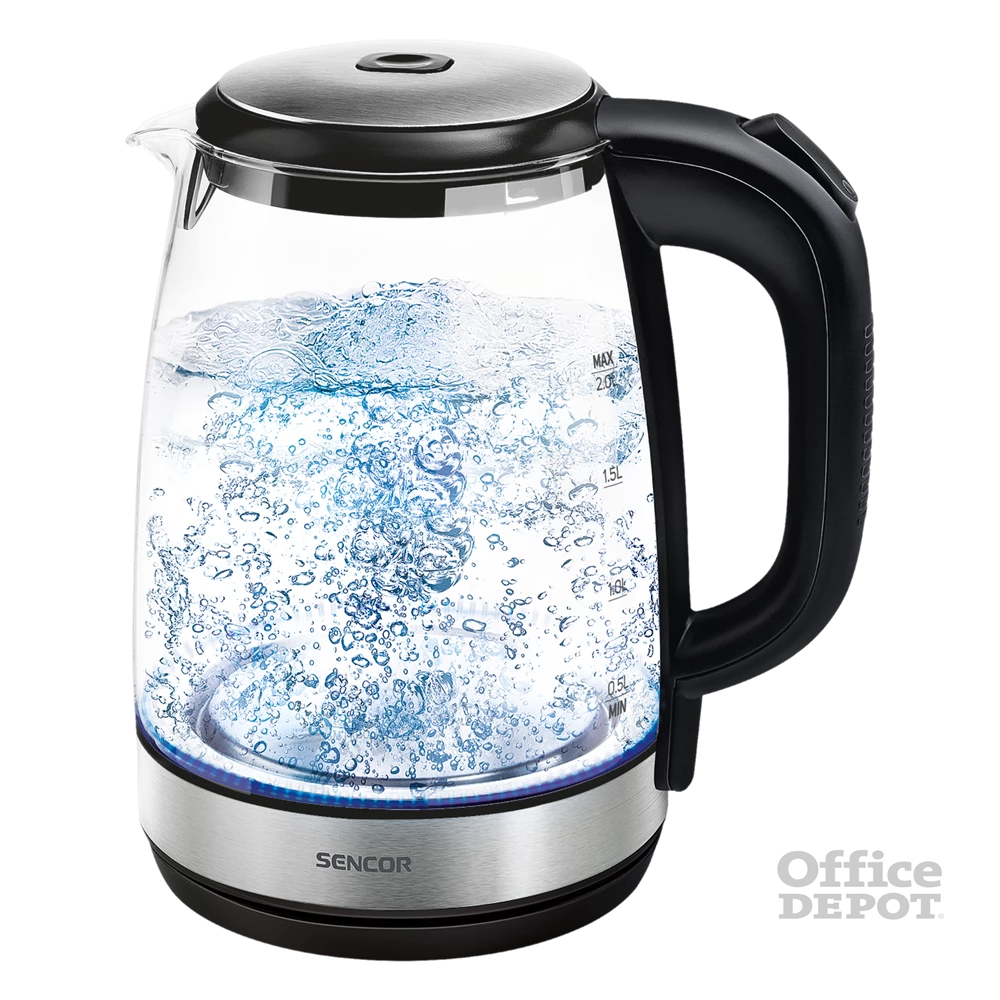 Sencor SWK 2080BK 2L-es fekete-üveg vízforraló