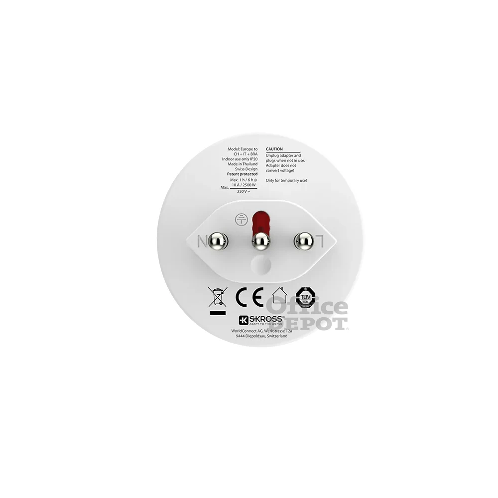 SKROSS (1.500272) Svájc/Olaszország/Brazília utazó adapter