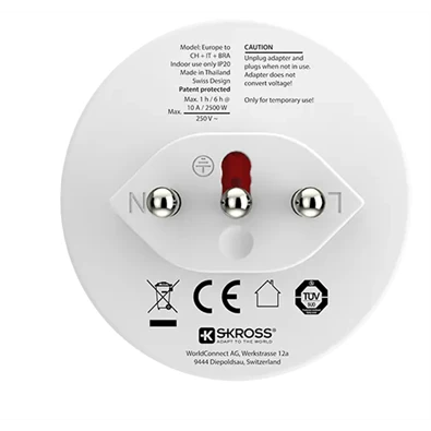 SKROSS (1.500272) Svájc/Olaszország/Brazília utazó adapter SKROSS (1.500272) Svájc/Olaszország/Brazília utazó adapter