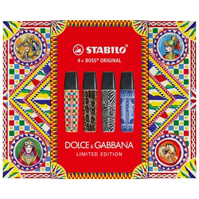 STABILO BOSS ORIGINAL DOLCE&GABBANA Edition 4 db-os szövegkiemelő készlet STABILO BOSS ORIGINAL DOLCE&GABBANA Edition 4 db-os szövegkiemelő készlet