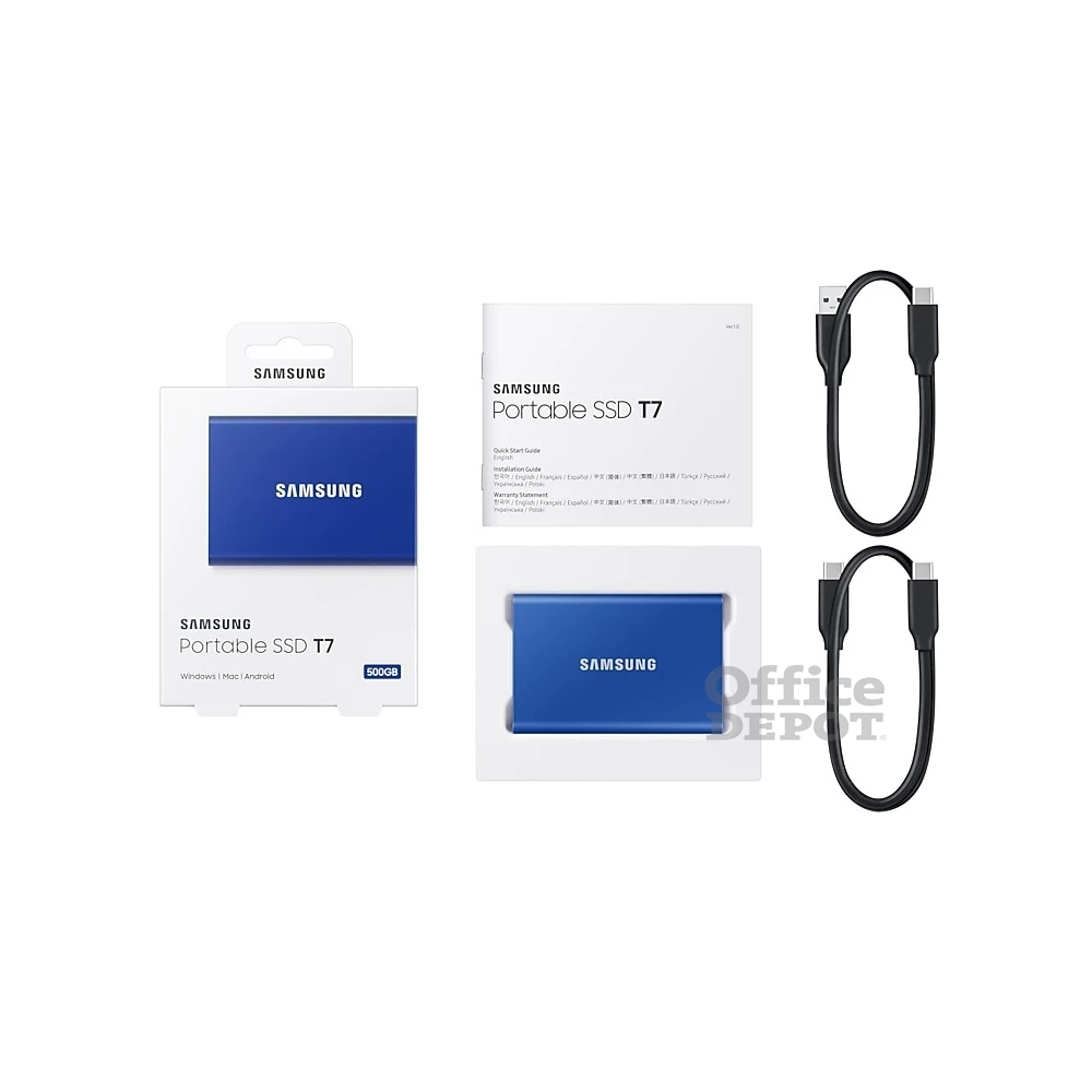 Samsung 1000GB USB 3.2 (MU-PC1T0H/WW) kék T7 külső SSD