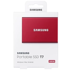 Samsung 1000GB USB 3.2 (MU-PC1T0R/WW) piros T7 külső SSD Samsung 1000GB USB 3.2 (MU-PC1T0R/WW) piros T7 külső SSD
