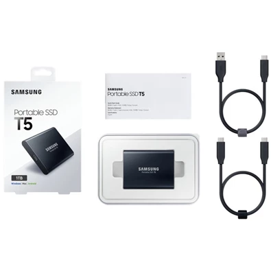 Samsung 1024GB USB 3.1 (MU-PA1T0B/EU) fekete T5 külső SSD Samsung 1024GB USB 3.1 (MU-PA1T0B/EU) fekete T5 külső SSD