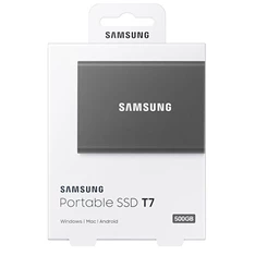 Samsung 2000GB USB 3.2 (MU-PC2T0T/WW) szürke T7 külső SSD Samsung 2000GB USB 3.2 (MU-PC2T0T/WW) szürke T7 külső SSD
