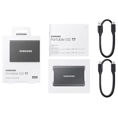Samsung 2000GB USB 3.2 (MU-PC2T0T/WW) szürke T7 külső SSD Samsung 2000GB USB 3.2 (MU-PC2T0T/WW) szürke T7 külső SSD