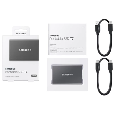 Samsung 2000GB USB 3.2 (MU-PC2T0T/WW) szürke T7 külső SSD Samsung 2000GB USB 3.2 (MU-PC2T0T/WW) szürke T7 külső SSD