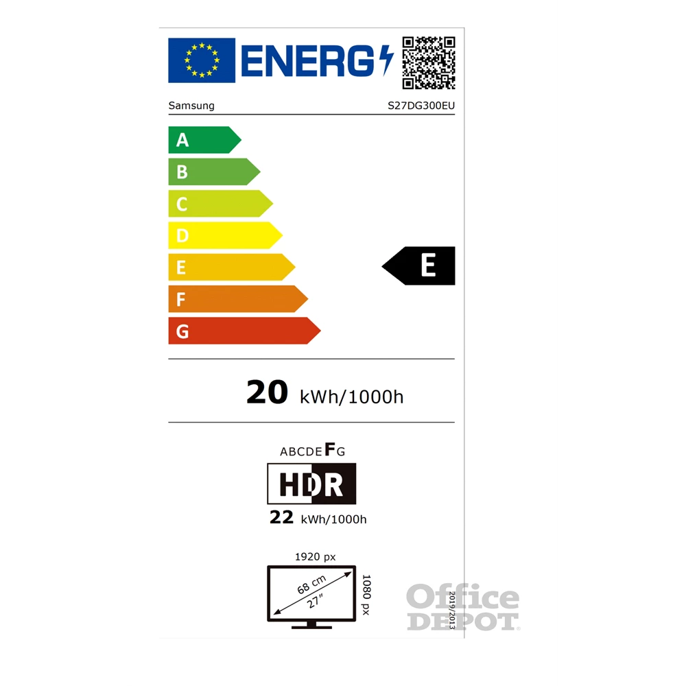Samsung 27" LS27DG300EUXEN Odyssey G3 G30D FHD VA 180Hz DP/HDMI gamer monitor