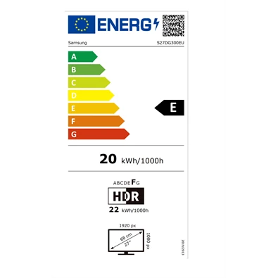 Samsung 27" LS27DG300EUXEN Odyssey G3 G30D FHD VA 180Hz DP/HDMI gamer monitor