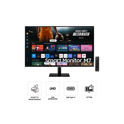 Samsung 32" M7 LS32DM700UPXEN 4K UHD VA HDMI/USB fekete smart monitor