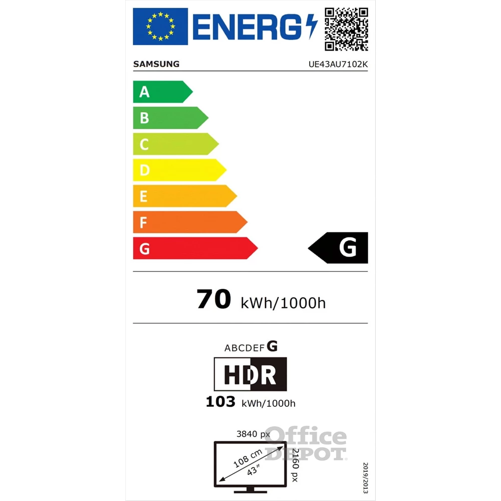 Samsung 43" UE43AU7102KXXH 4K UHD Smart LED TV