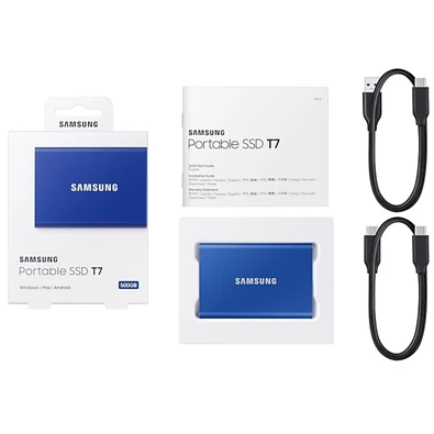 Samsung 500GB USB 3.2 (MU-PC500H/WW) kék T7 külső SSD Samsung 500GB USB 3.2 (MU-PC500H/WW) kék T7 külső SSD