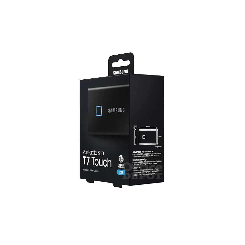 Samsung 500GB USB 3.2 (MU-PC500K/WW) fekete ujjlenyomatolvasós T7 Touch külső SSD