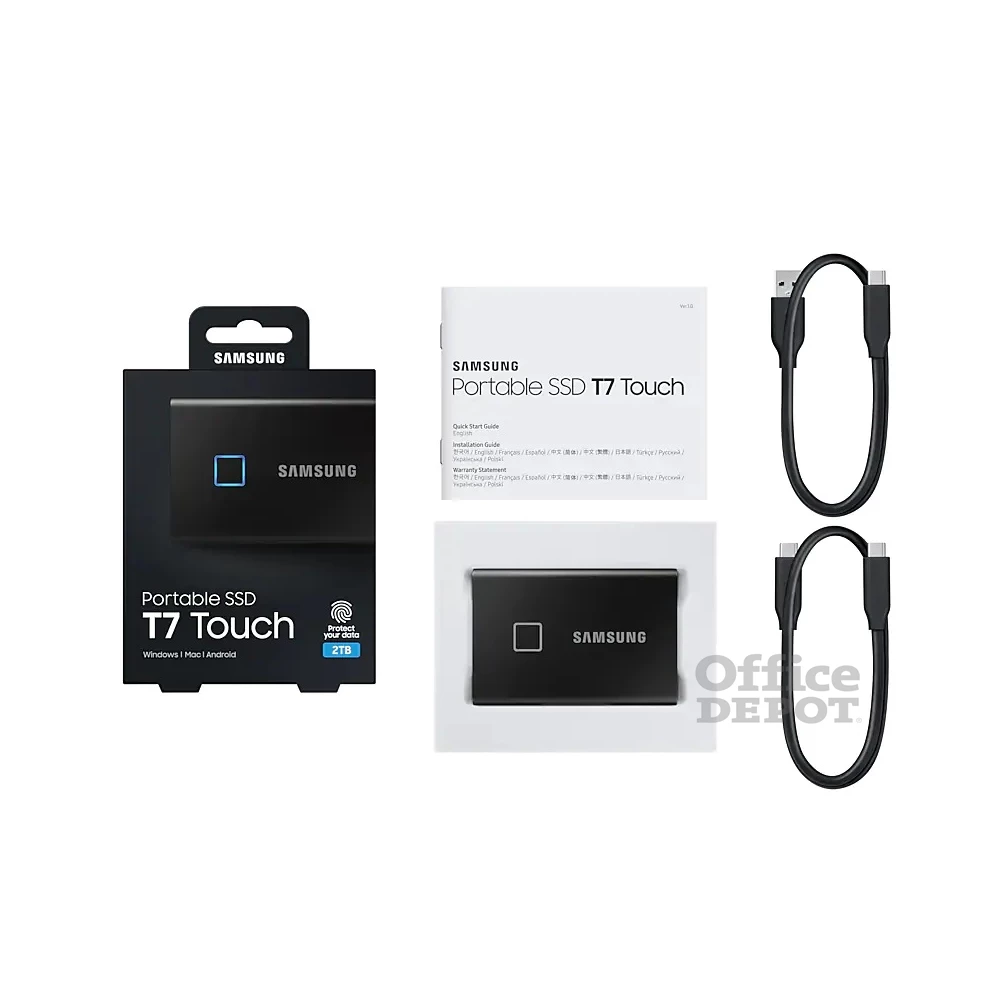 Samsung 500GB USB 3.2 (MU-PC500K/WW) fekete ujjlenyomatolvasós T7 Touch külső SSD