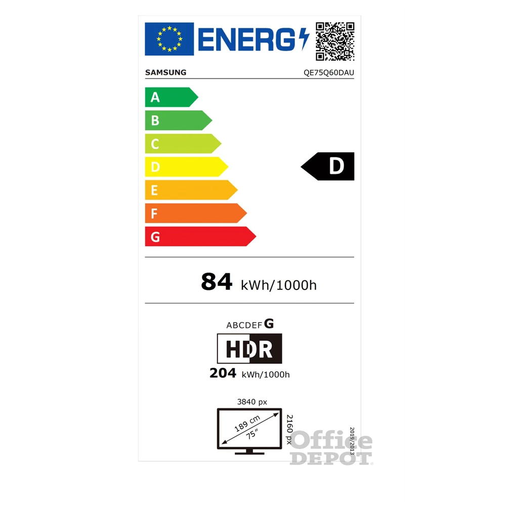 Samsung 75" QE75Q60DAUXXH 4K UHD Smart QLED TV