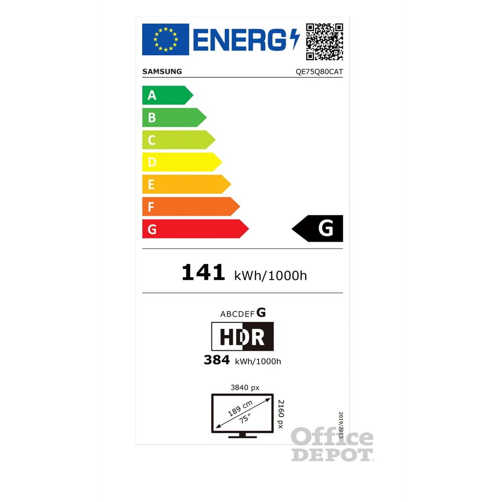 Samsung 75" QE75Q80CATXXH 4K UHD Smart QLED TV