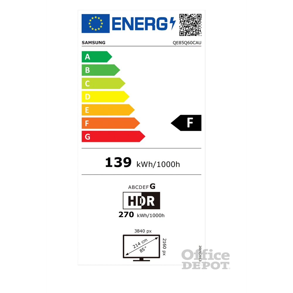 Samsung 85" QE85Q60CAUXXH 4K UHD Smart QLED TV