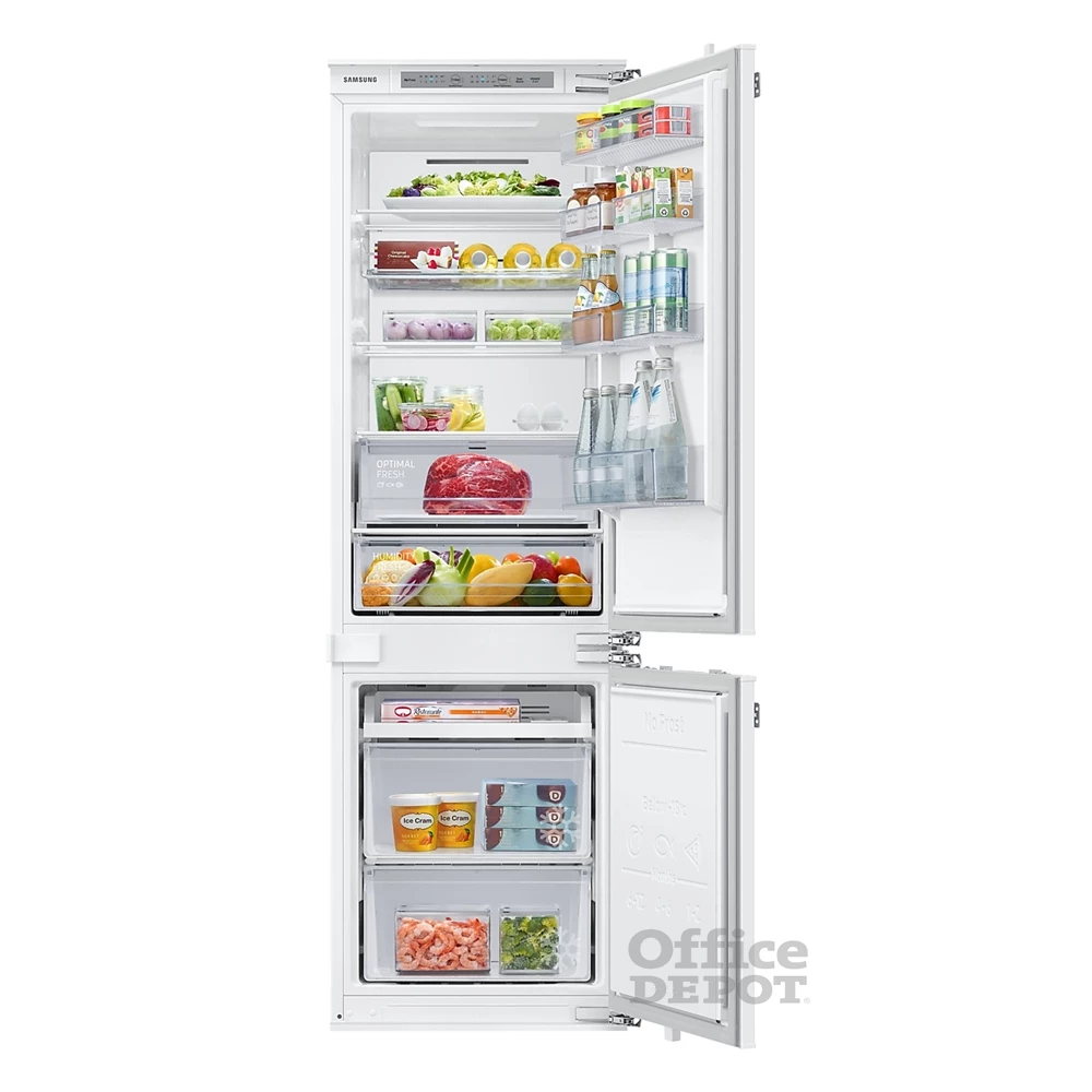 Samsung BRB26615FWW/EF alulfagyasztós, beépíthető, Hűtő:193L, Fagyasztó:74L, No frost hűtőszekrény