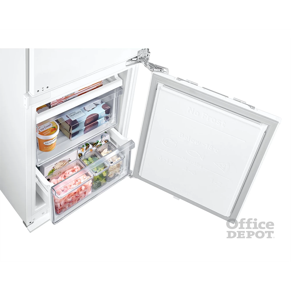 Samsung BRB26615FWW/EF alulfagyasztós, beépíthető, Hűtő:193L, Fagyasztó:74L, No frost hűtőszekrény