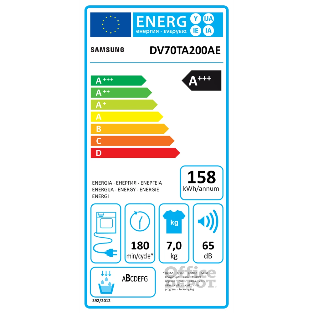 Samsung DV70TA200AE/LE fehér, 7 kg, hőszivattyús, szárítógép