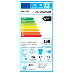 Samsung DV70TA200AE/LE 7 kg hőszivattyús szárítógép Samsung DV70TA200AE/LE 7 kg hőszivattyús szárítógép