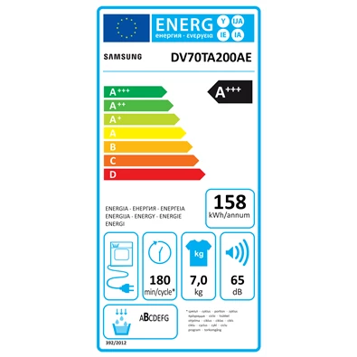 Samsung DV70TA200AE/LE 7 kg hőszivattyús szárítógép Samsung DV70TA200AE/LE 7 kg hőszivattyús szárítógép