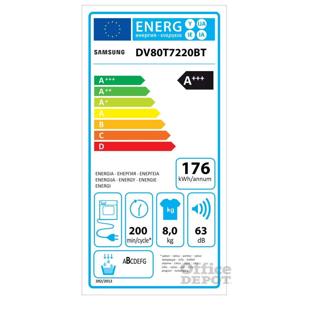 Samsung DV80T7220BT/S6 fehér, 8 kg, hőszivattyús, szárítógép