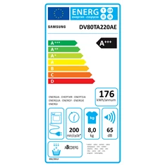 Samsung DV80TA220AE/LE hőszivattyús szárítógép Samsung DV80TA220AE/LE hőszivattyús szárítógép
