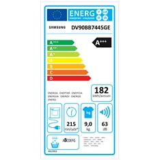 Samsung DV90BB7445GES6 9 kg hőszivattyús szárítógép Samsung DV90BB7445GES6 9 kg hőszivattyús szárítógép
