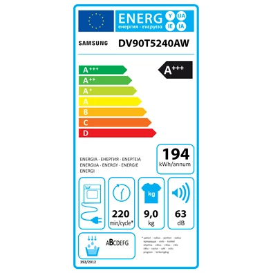 Samsung DV90T5240AW/S6 9 kg hőszivattyús szárítógép Samsung DV90T5240AW/S6 9 kg hőszivattyús szárítógép