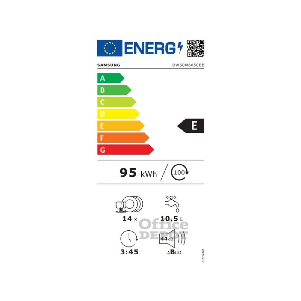 Samsung DW60M6050BB/EO programok száma: 7, beépíthető, 14 terítékes mosogatógép 