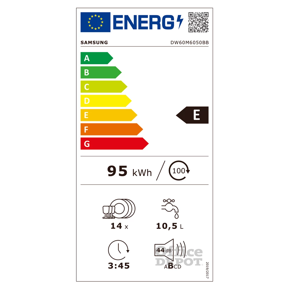 Samsung DW60M6050BB/EO programok száma: 7, beépíthető, 14 terítékes mosogatógép 