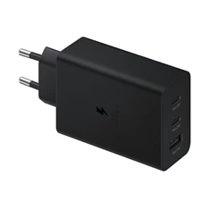 Samsung EP-T6530NBEGEU 65W PD 2xUSB C/USB A fekete hálózati gyorstöltő adapter Samsung EP-T6530NBEGEU 65W PD 2xUSB C/USB A fekete hálózati gyorstöltő adapter