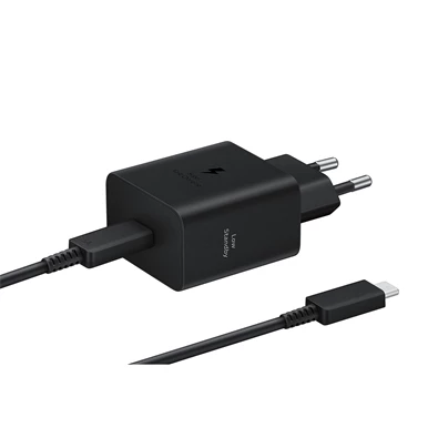 Samsung EP-T4511XBE Super Fast 45W Type-C fekete hálózati töltő + Type-C adat- és töltőkábel Samsung EP-T4511XBE Super Fast 45W Type-C fekete hálózati töltő + Type-C adat- és töltőkábel