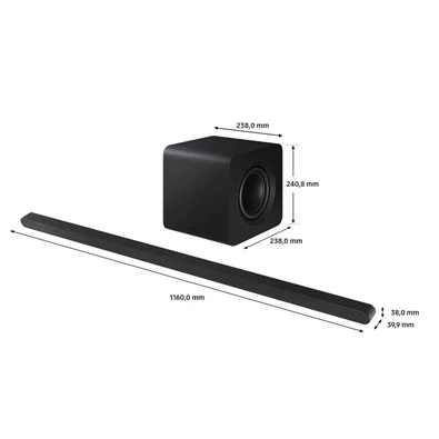 Samsung HW-S800D/EN 3.1.2 csatornás fekete hangprojektor vezeték nélküli mélynyomóval Samsung HW-S800D/EN 3.1.2 csatornás fekete hangprojektor vezeték nélküli mélynyomóval