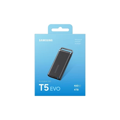 Samsung Hordozható SSD 4TB - MU-PH4T0S/EU (T5 EVO, USB 3.2 Gen 1 (5 Gbps), R/W460MB/s, 4TB) Samsung Hordozható SSD 4TB - MU-PH4T0S/EU (T5 EVO, USB 3.2 Gen 1 (5 Gbps), R/W460MB/s, 4TB)