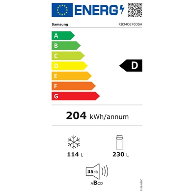 Samsung RB34C670DSA/EF inox alulfagyasztós hűtőszekrény (Használt - B)