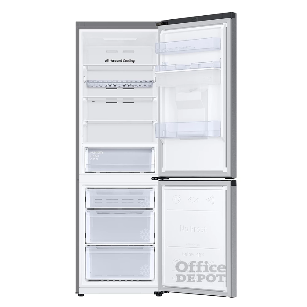 Samsung RB34T632DSA/EF ezüst, alulfagyasztós, Hűtő:227L, Fagyasztó:114L, No frost hűtőszekrény