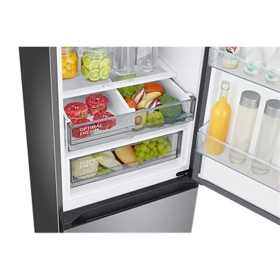 Samsung RB38A7B6AS9/EF inox, alulfagyasztós, Hűtő:273L, Fagyasztó:114L, Twin Cooling Plus hűtőszekrény