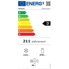 Samsung RB38C676DSA/EF grafit, alulfagyasztós, Hűtő:276L, Fagyasztó:114L, hűtőszekrény (Újszerű)