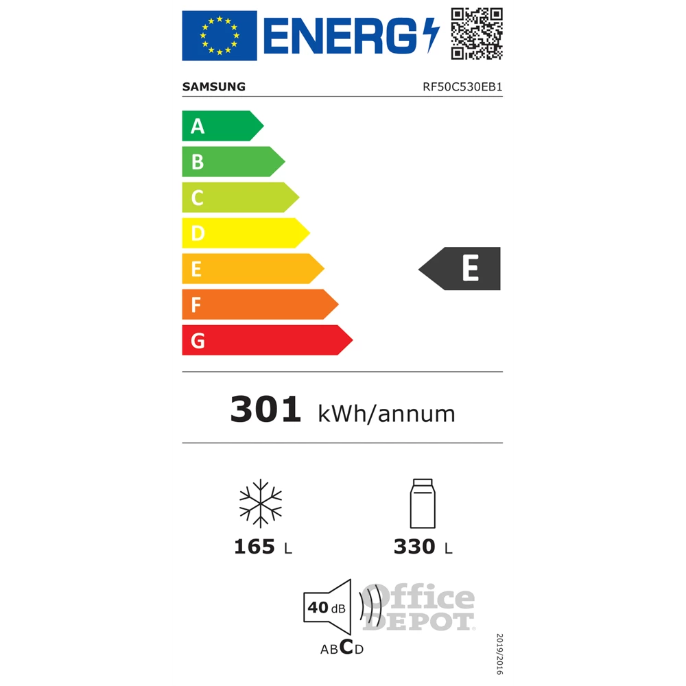 Samsung RF50C530EB1/EO fekete, Side-by-Side, Hűtő:330L, Fagyasztó:165L, Twin Cooling Plus hűtőszekrény