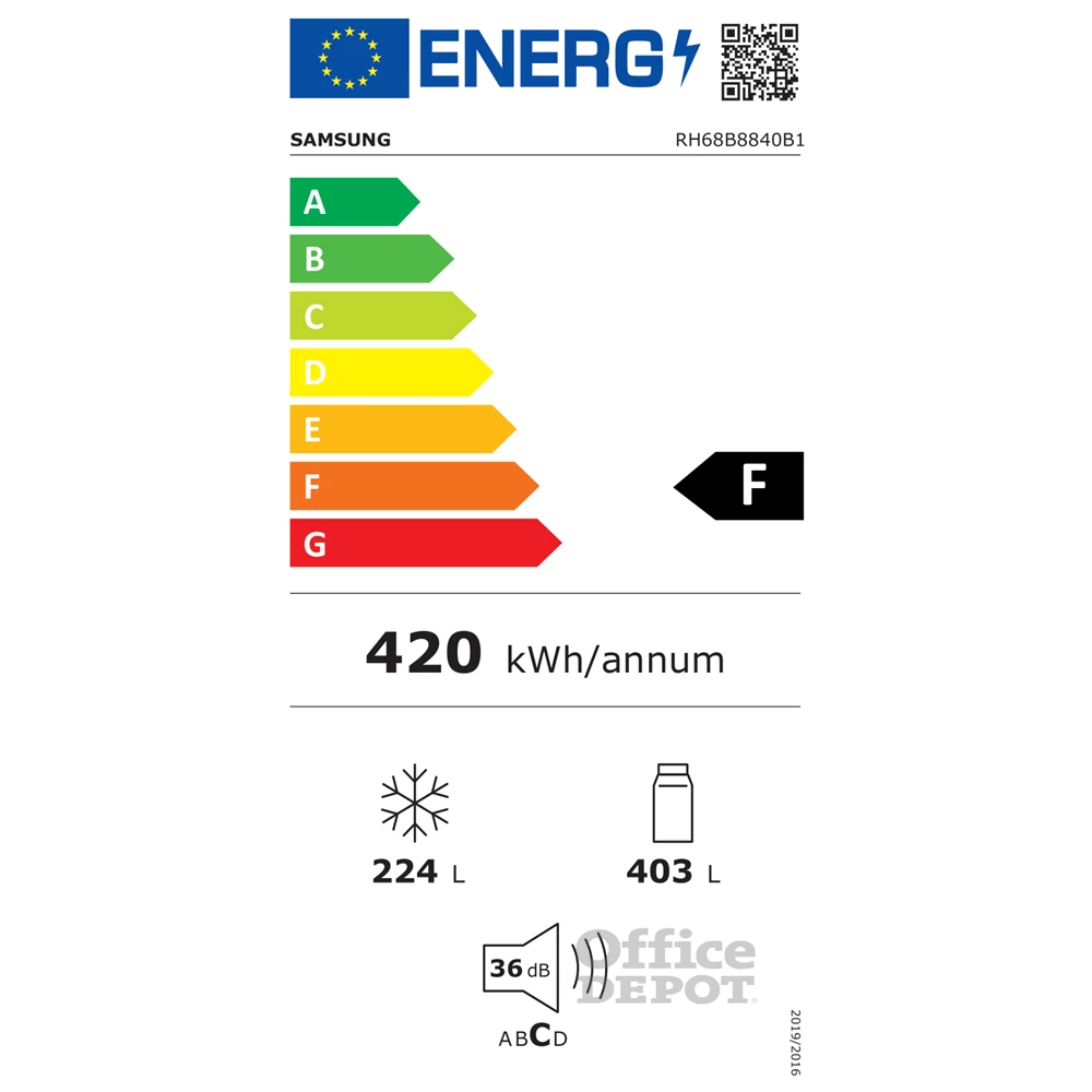 Samsung RH68B8840B1/EF fekete, Side-by-Side, Hűtő:403L, Fagyasztó:224L, Twin Cooling Plus hűtőszekrény