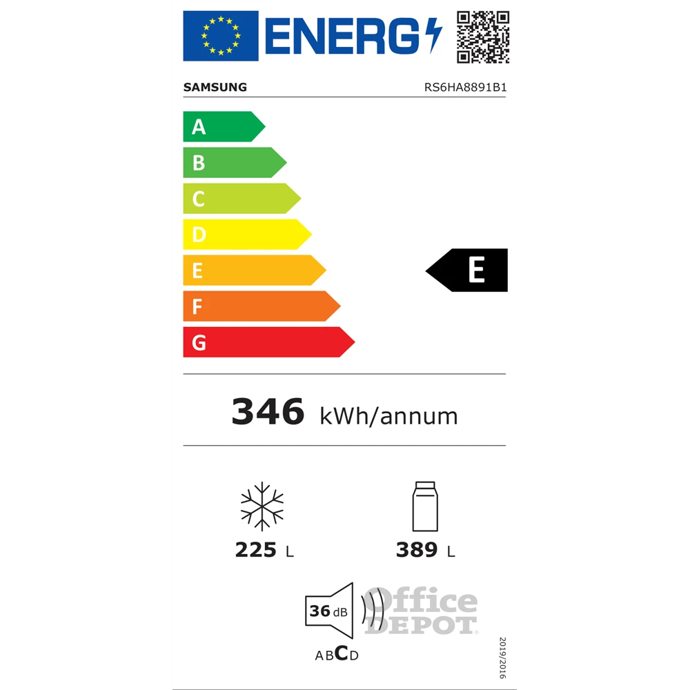 Samsung RS6HA8891B1/EF fekete, Side-by-Side, Hűtő:389L, Fagyasztó:225L, hűtőszekrény