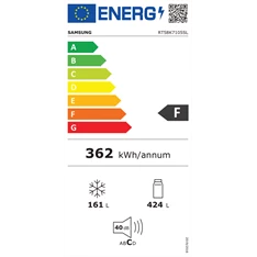 Samsung RT58K7105SL/EO ezüst, felülfagyasztós, Hűtő:424L, Fagyasztó:161L, Twin Cooling Plus hűtőszekrény