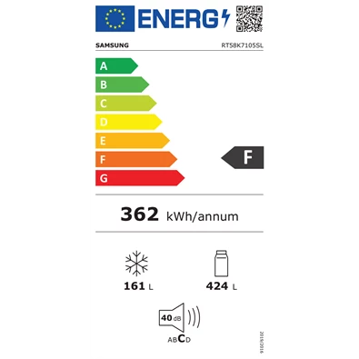 Samsung RT58K7105SL/EO ezüst, felülfagyasztós, Hűtő:424L, Fagyasztó:161L, Twin Cooling Plus hűtőszekrény