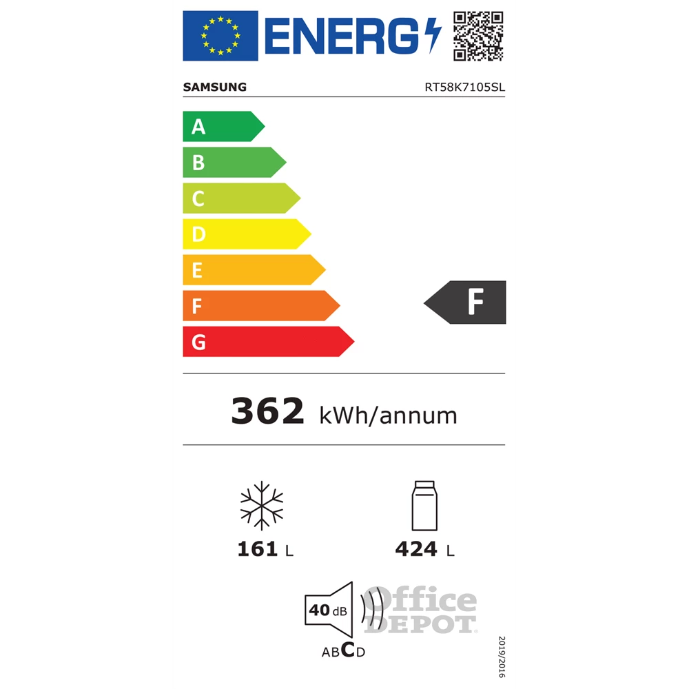 Samsung RT58K7105SL/EO ezüst, felülfagyasztós, Hűtő:424L, Fagyasztó:161L, Twin Cooling Plus hűtőszekrény