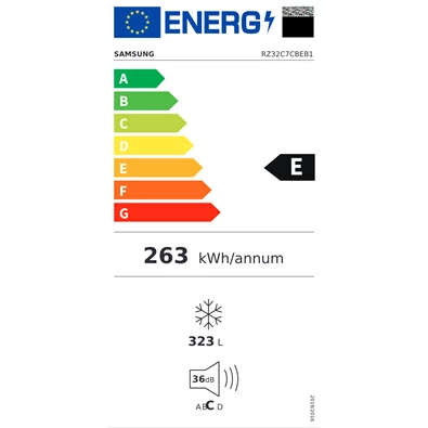 Samsung RZ32C7CBEB1/EF fekete, egyajtós, Hűtő:263L, fagyasztószekrény